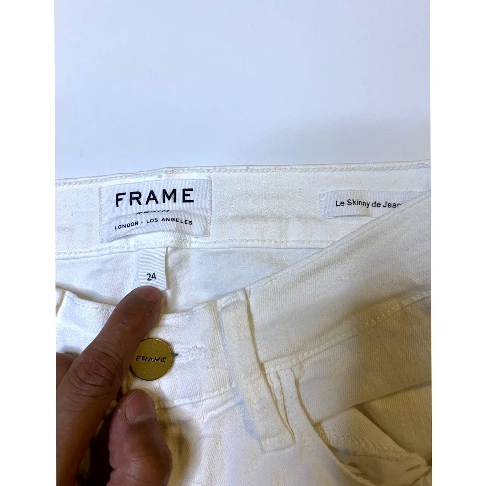 Frame FRAME Le Skinny De Jeanne White Women Jeans Size 24 Size 32" / US 10 / IT 46 - 3 Thumbnail