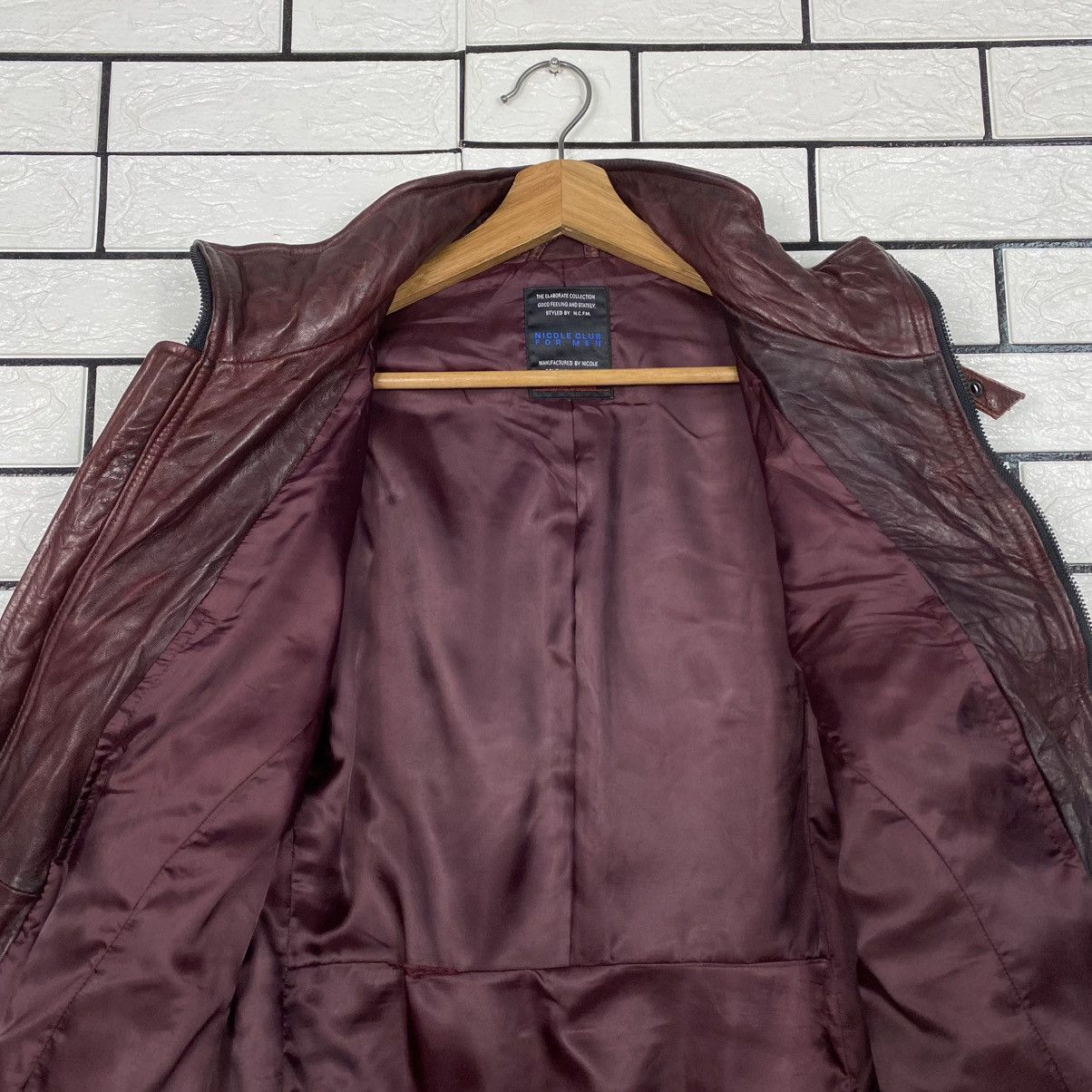 Japanese Brand 🔥VINTAGE SOFT LEATHER JACKET BIKER NICOLE CLUB ISSEY MIYAKE Size US S / EU 44-46 / 1 - 13 Thumbnail