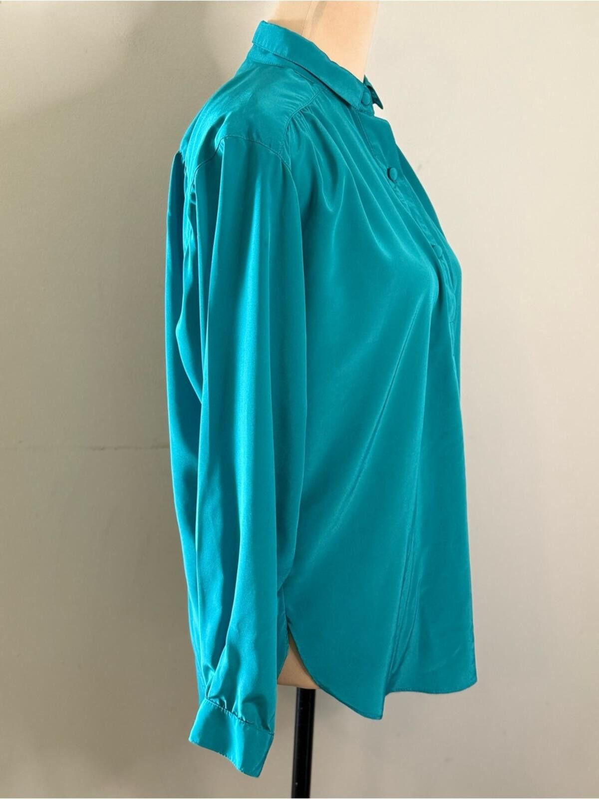 Other Doncaster vintage teal 3/4 button up top long sleeves SZ 4 Size S / US 4 / IT 40 - 2 Thumbnail