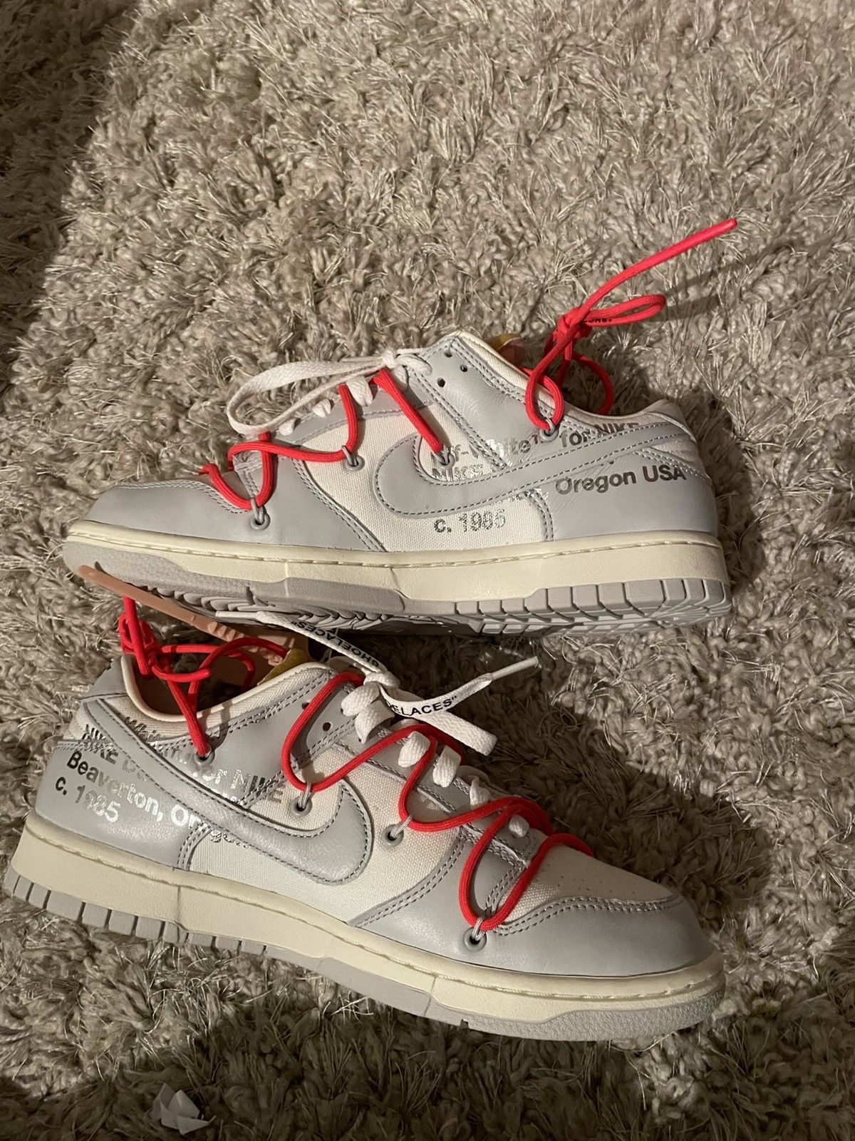 Nike × Off-White Off White x Nike Dunk Low Lot 6 Size US 9.5 / EU 42-43 - 3 Thumbnail