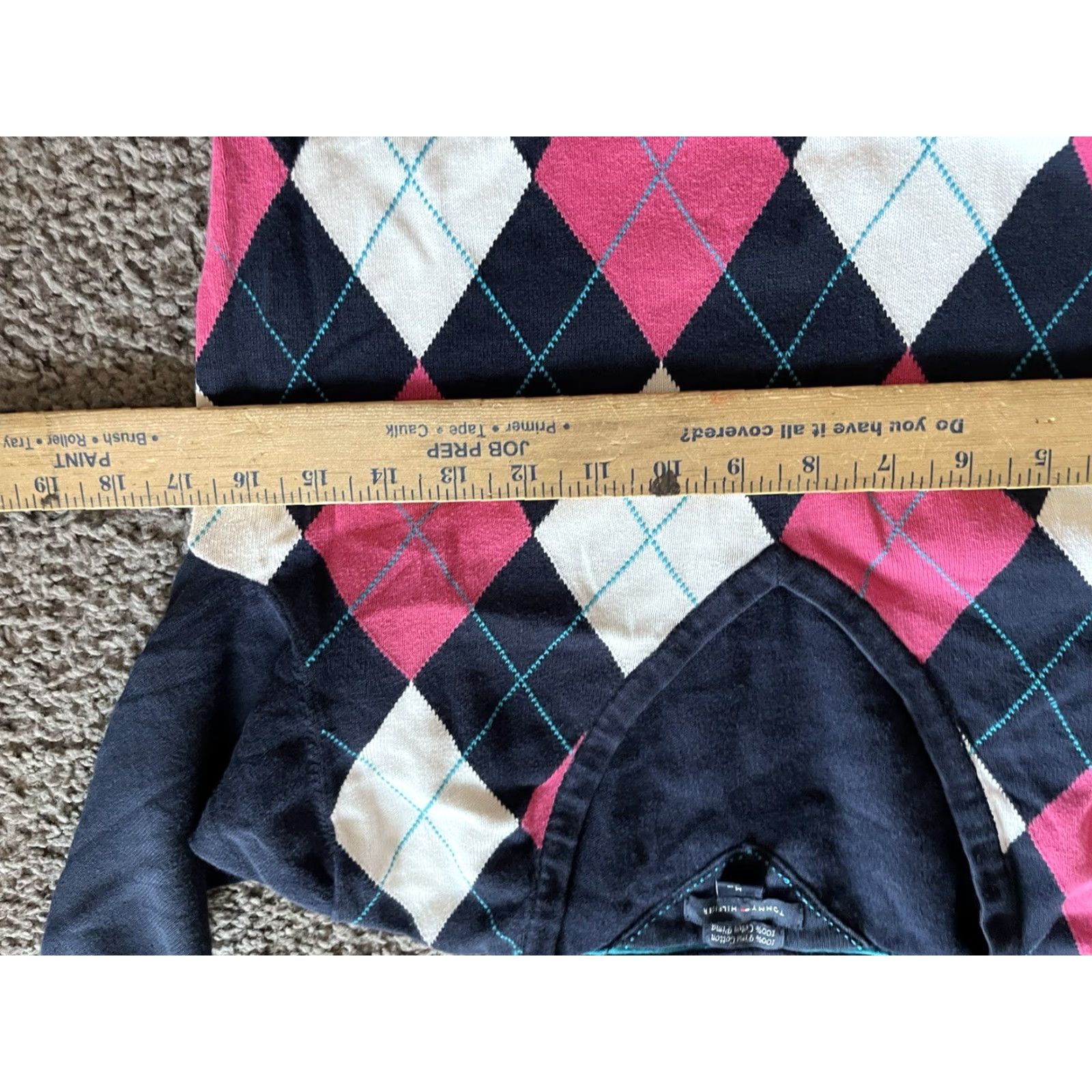 Tommy Hilfiger VINTAGE Tommy Hilfiger V-Neck Sweater Women Medium Navy Blue 100% Cotton Pullover M Size M / US 6-8 / IT 42-44 - 4 Thumbnail