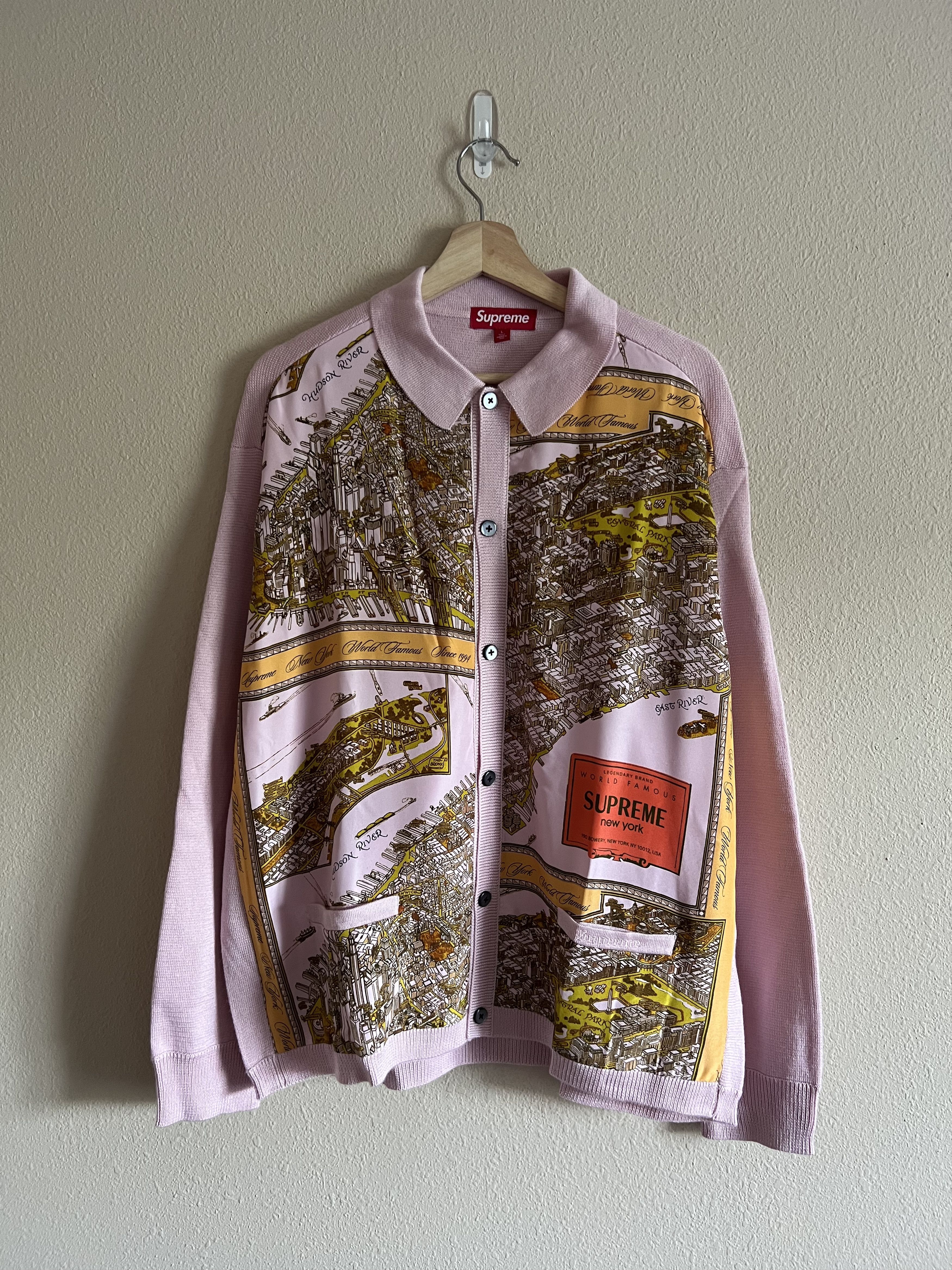 Supreme Silk Map Cardigan 