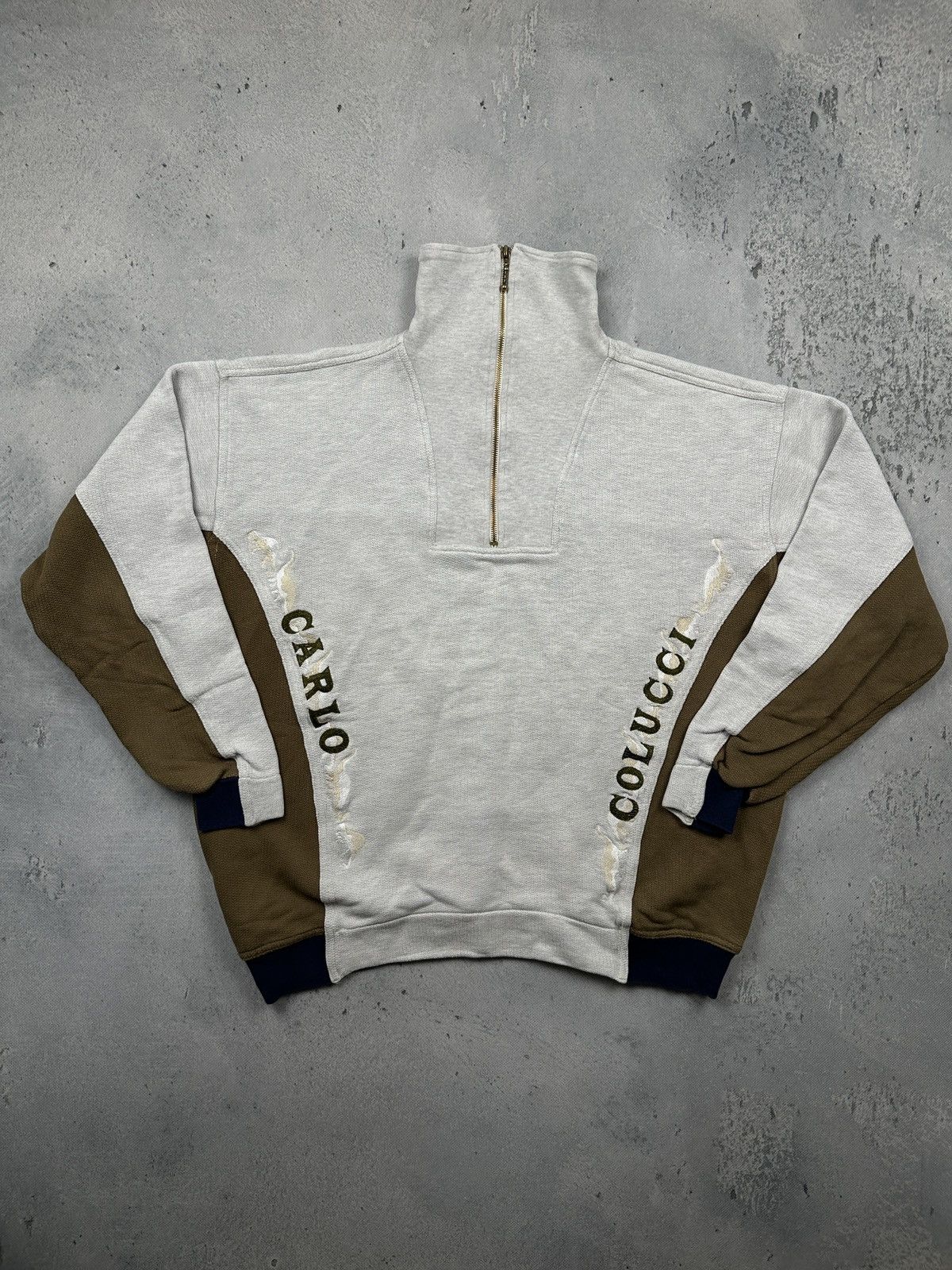Carlo Colucci Vintage Carlo Colucci Half Zip Sweatshirt 00s 90s Rare Retro Size US XL / EU 56 / 4 - 10 Thumbnail