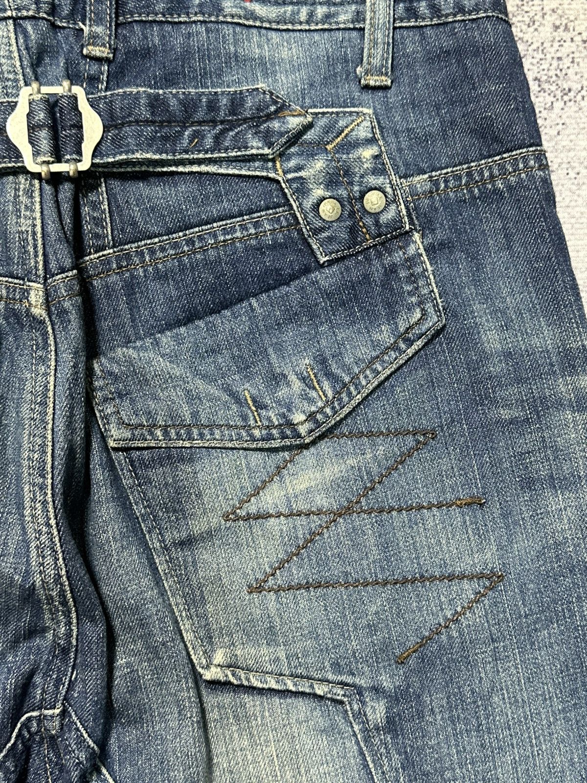 Marithe + Francois Girbaud 00s Marithe Francois Girbaud Bondage Washed Denim Jeans Size US 31 - 15 Thumbnail