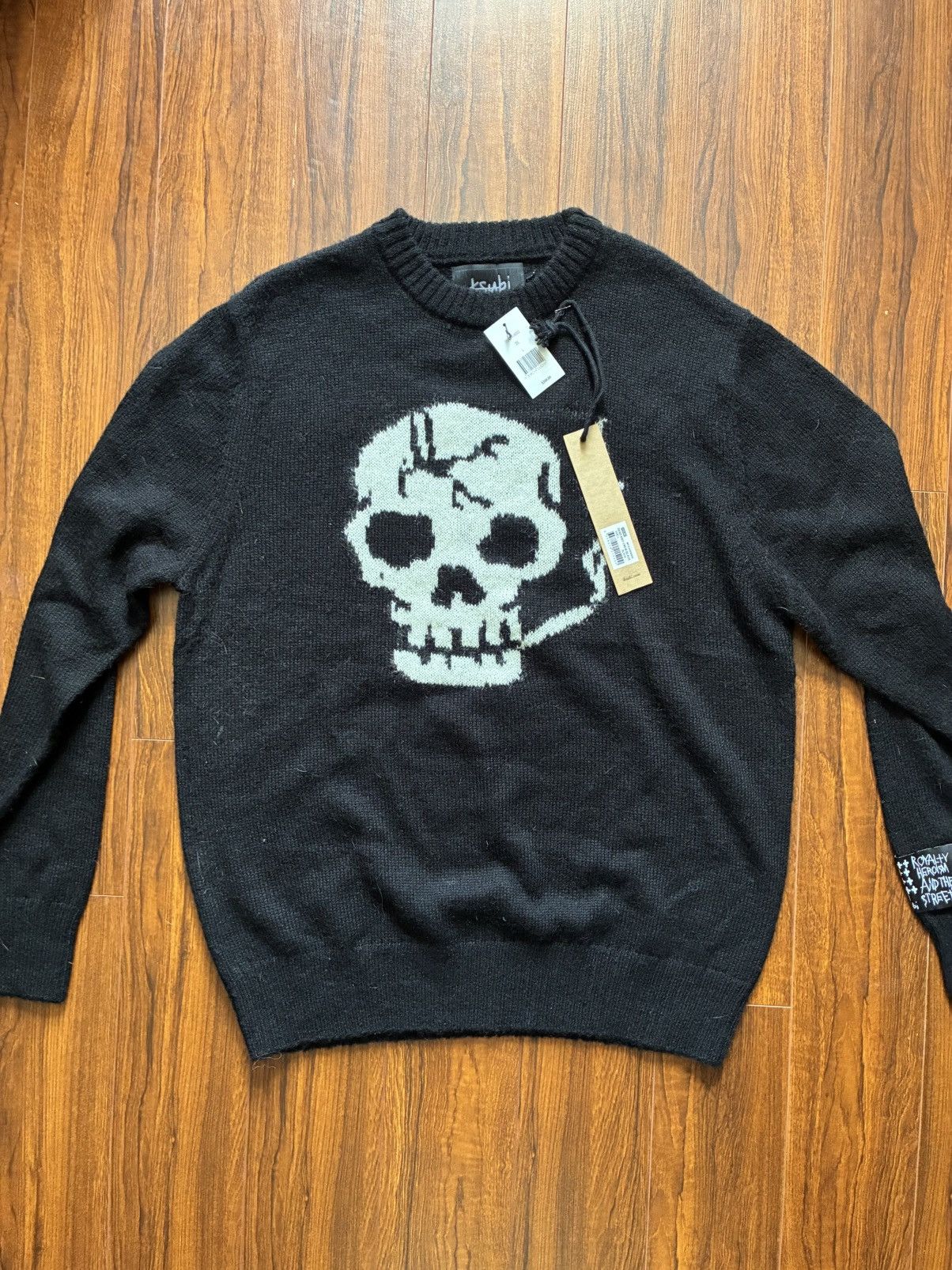 Ksubi Safe In Heaven Mohair Skull Sweater Black Size Large