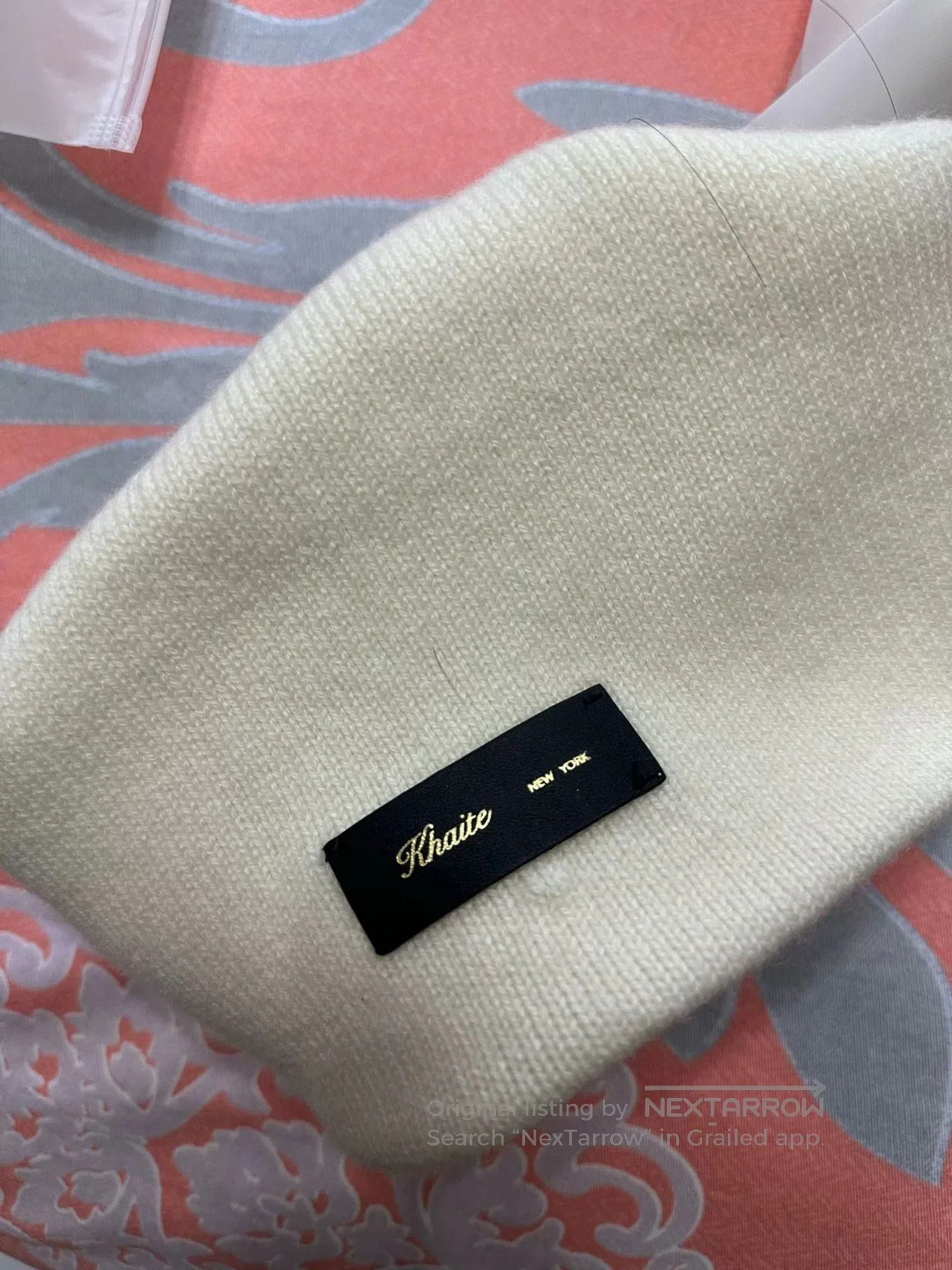 KHAITE Khaite Cream Knit Beanie Hat. Size ONE SIZE - 4 Thumbnail