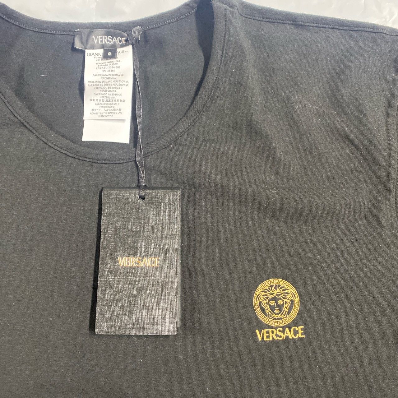 Versace Men’s black Versace T-shirt Size US XL / EU 56 / 4 - 2 Thumbnail