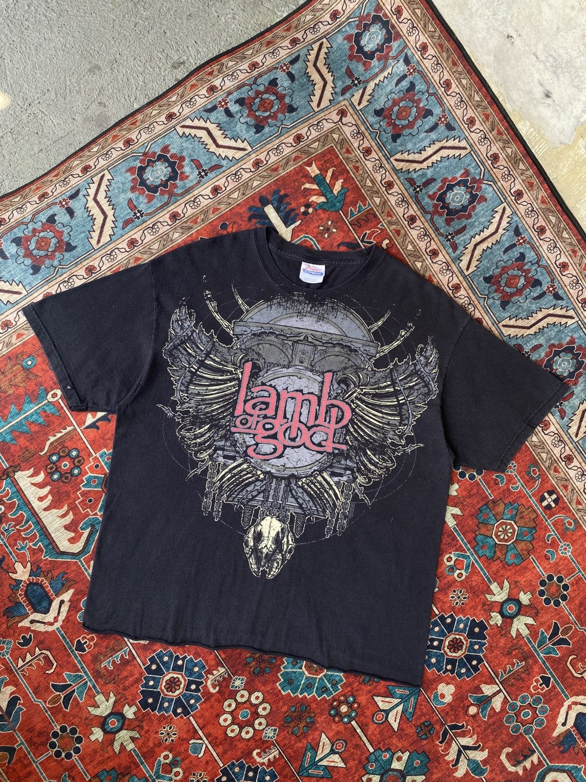 Band Tees Y2k Lamb of God Big print Crop Metal Bang T-Shirt Size US M / EU 48-50 / 2 - 6 Thumbnail