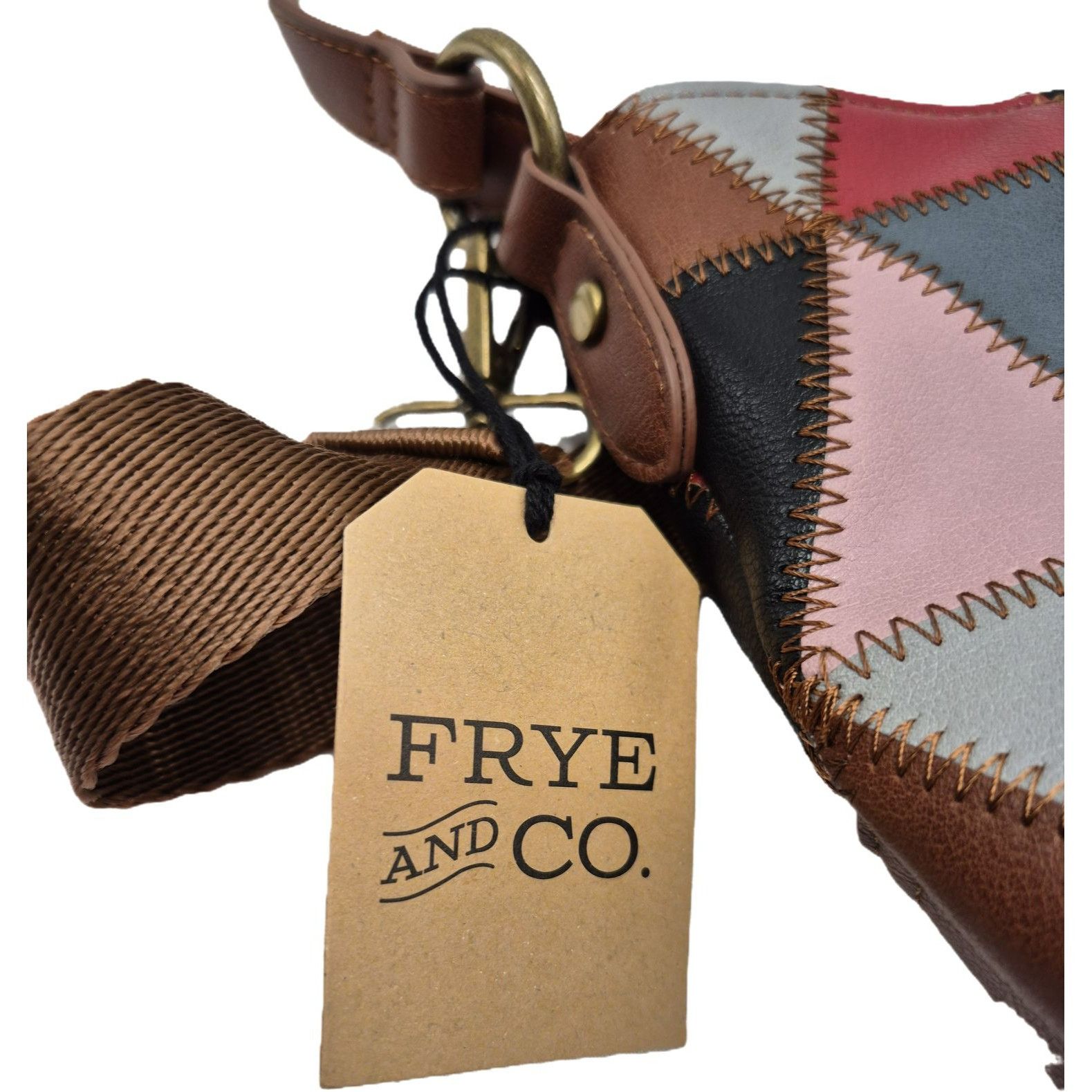 Frye Frye & Co. Geometric Patchwork Leather Crossbody Shoulderbag Size ONE SIZE - 7 Thumbnail