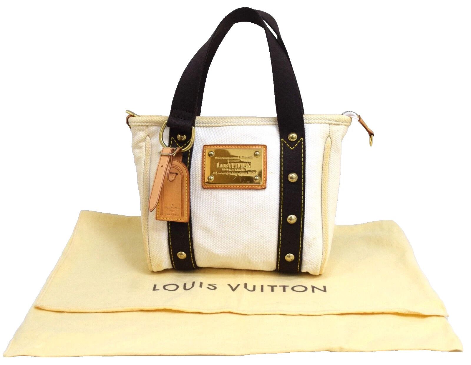 Louis Vuitton Louis Vuitton Antigua Cabas PM Hand Bag White Canvas M40039 Size ONE SIZE - 1 Thumbnail