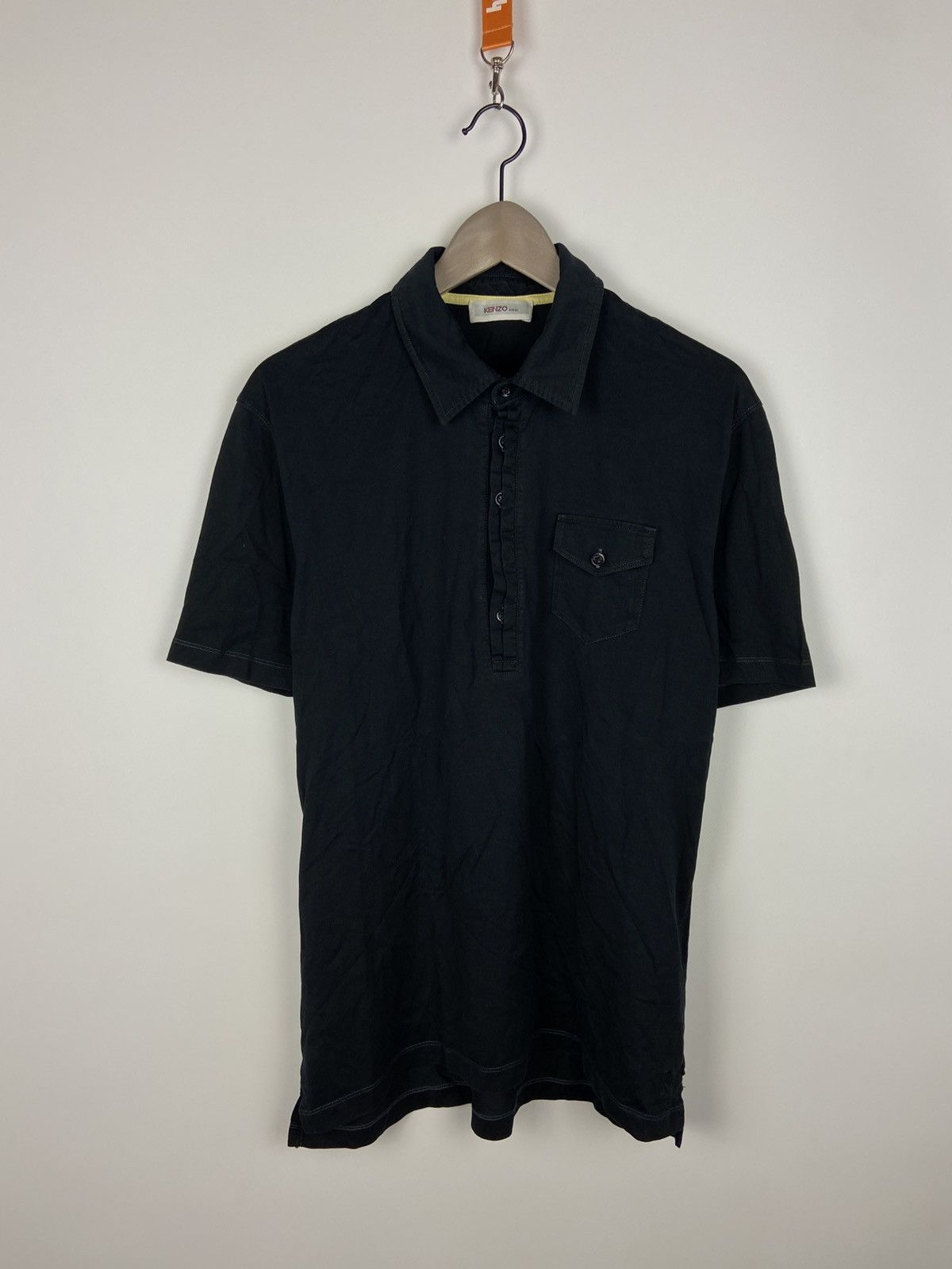 Kenzo × Vintage Vintage Kenzo Homme Polo T-Shirt Black Mens Size US XL / EU 56 / 4 - 1 Thumbnail
