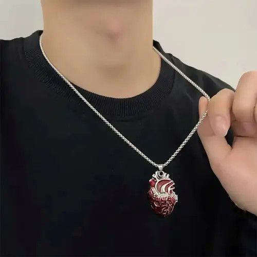Other Vintage Red Heart Necklace Size ONE SIZE - 1 Thumbnail