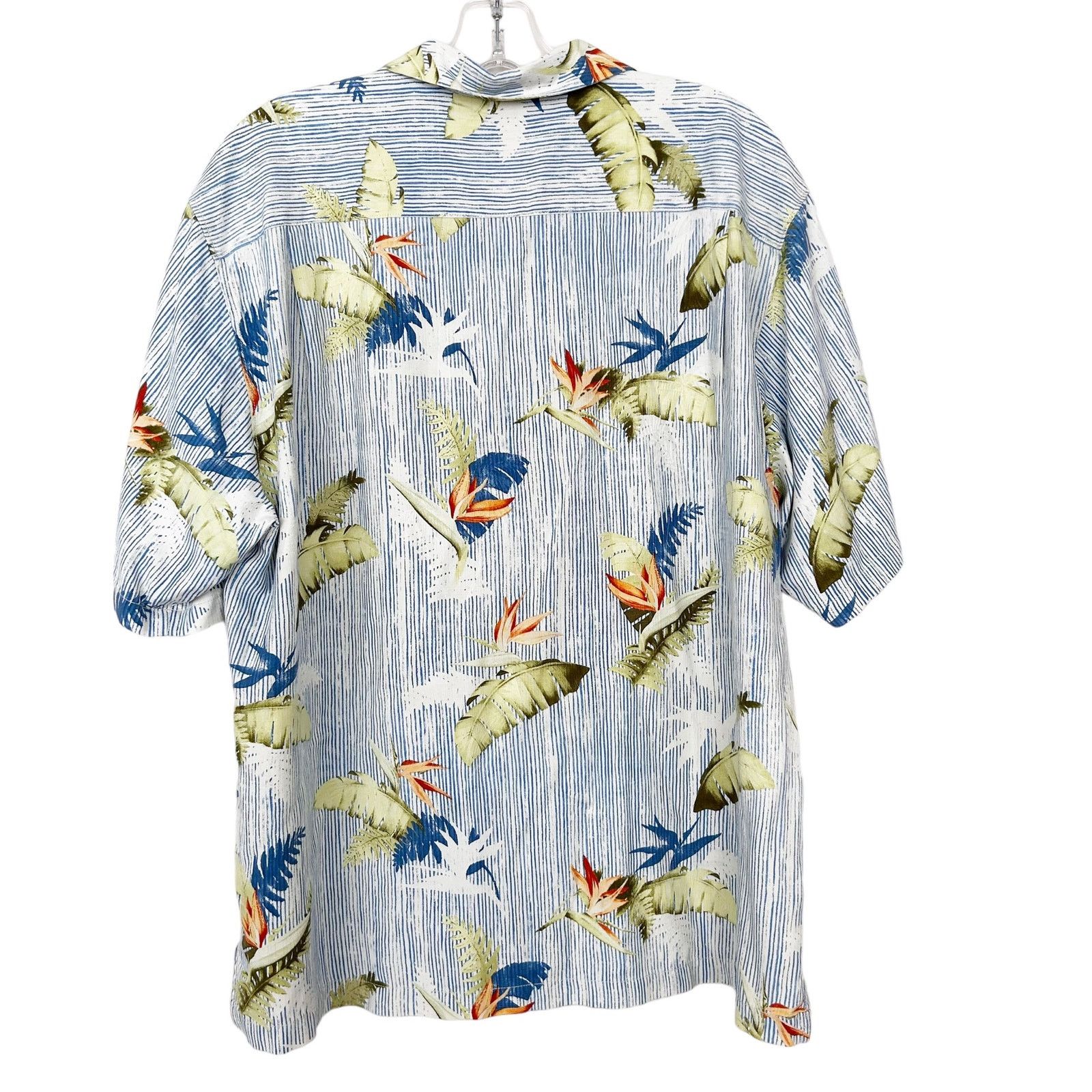 Tommy Bahama Tommy Bahama Silk Hawaiian Floral Short Sleeve Button Down Size US XL / EU 56 / 4 - 4 Thumbnail