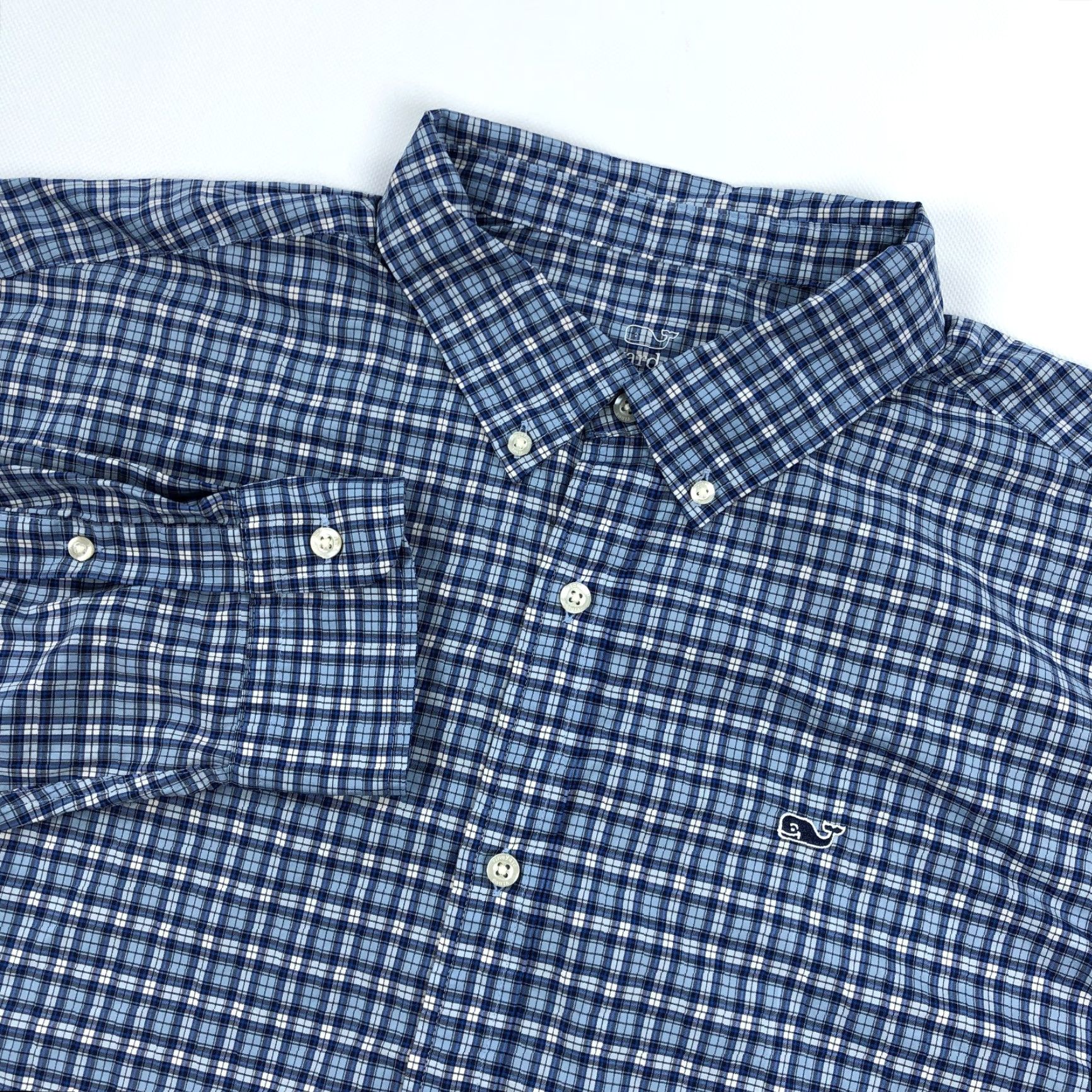 Vineyard Vines Vineyard Vines Shirt Men 2XL Blue Check Long Sleeve Button-Down Nylon Spandex Classic Size US XXL / EU 58 / 5 - 2 Thumbnail