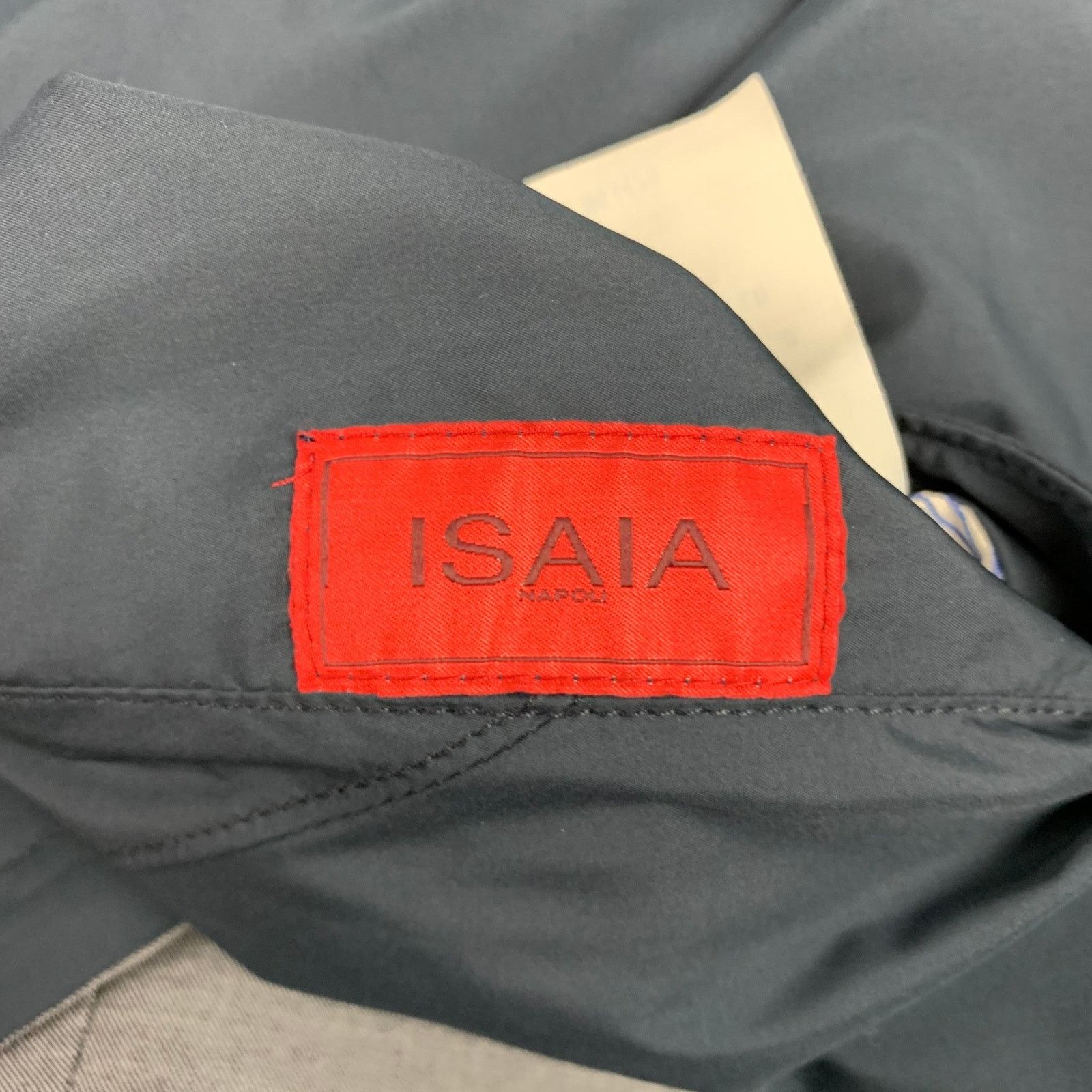 Isaia ISAIA Navy & Grey Wool / Polyester Reversible Coat Size US XL / EU 56 / 4 - 6 Thumbnail