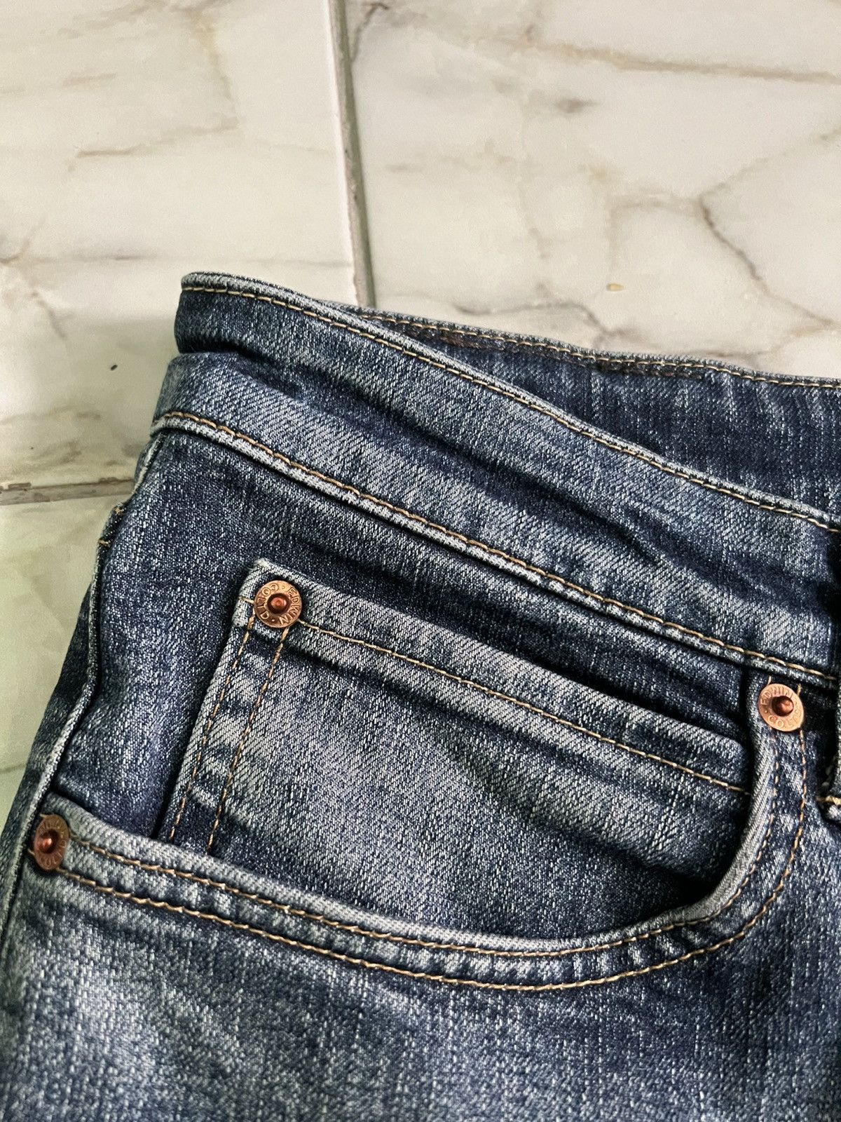 Edwin × Hysteric Glamour × If Six Was Nine 💥Baggy💥Vintage Edwin 503 Distress Washed Jean Size US 32 / EU 48 - 9 Thumbnail