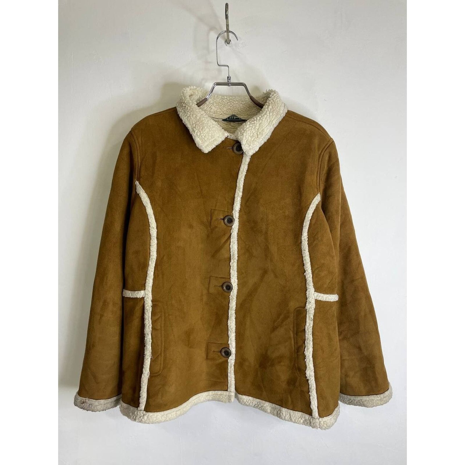 Other × Vintage Vintage Faux Shearling Brown Suede Jacket XL Sherpa Coat Size XL / US 12-14 / IT 48-50 - 1 Thumbnail