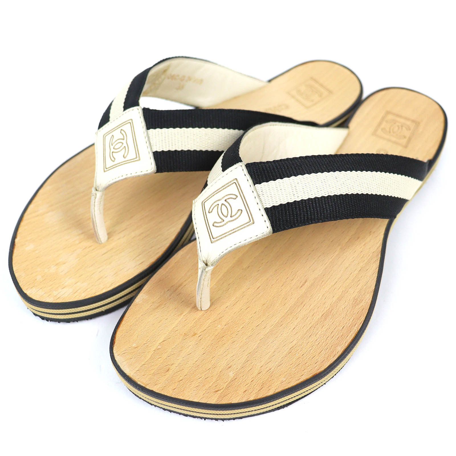 Chanel Chanel CHANEL ENTRE DOIGTS COCO Wood Thong Sandals Plant-based Shoes G24999 DUTY FREE for USA Size ONE SIZE - 1 Thumbnail