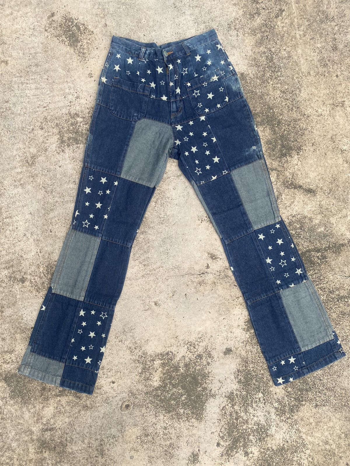 Hysteric Glamour × Japanese Brand Flare Jeans Chocolate Hagi Patchwork Bootcut Size 24 Size US 26 / EU 42 - 3 Thumbnail