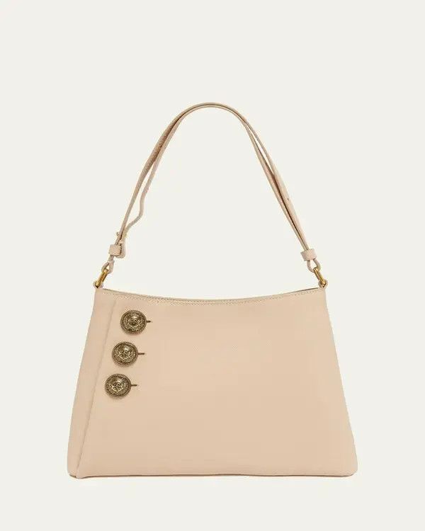 Balmain o1s1wg111225 Size:OS/Embleme Leather Shoulder Bag in Pink Size ONE SIZE - 1 Thumbnail
