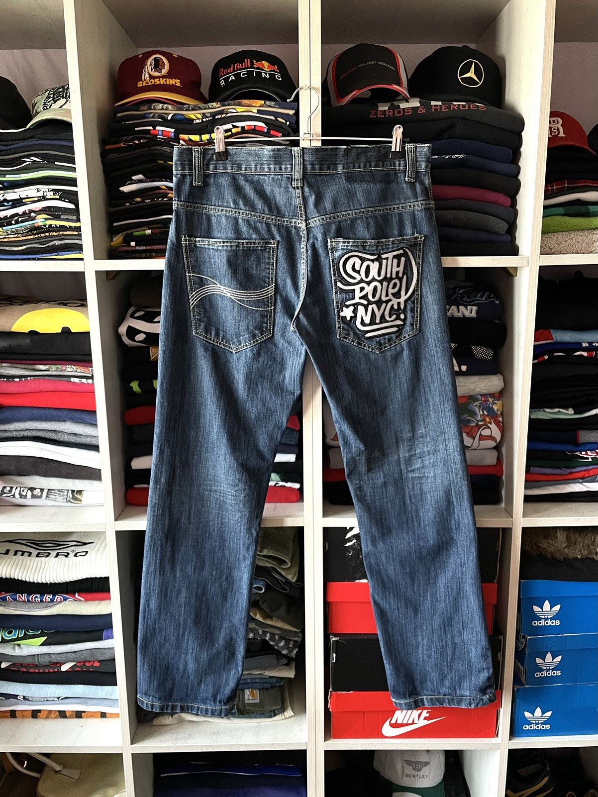 Southpole Vintage Y2K Southpole Embroidered Cyber Grunge Denim Jeans Size US 34 / EU 50 - 2 Thumbnail