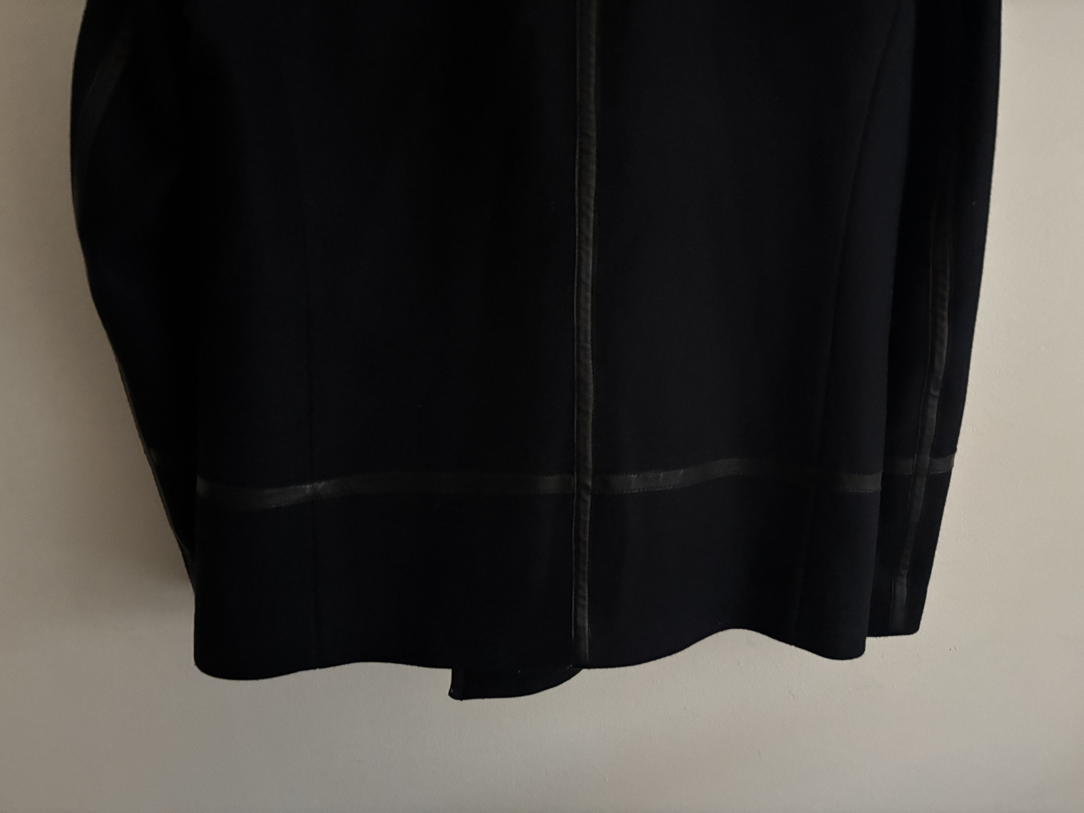 Allsaints $600 Salter Navy Wool Pea Coat Leather Trim- Medium Size US M / EU 48-50 / 2 - 11 Thumbnail
