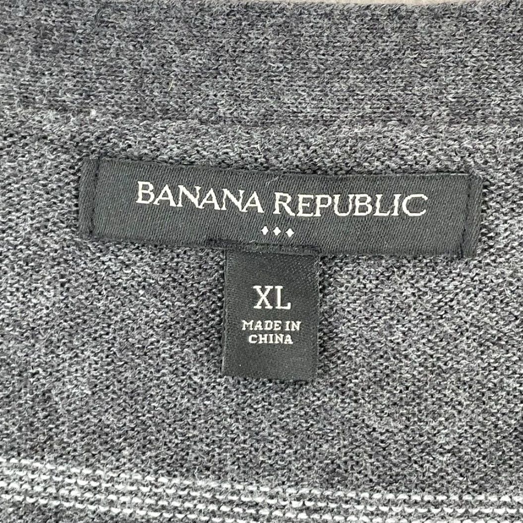Banana Republic VINTAGE Banana Republic Cardigan Sweater Men XL Gray Striped Preppy NWOT Size US XL / EU 56 / 4 - 2 Thumbnail