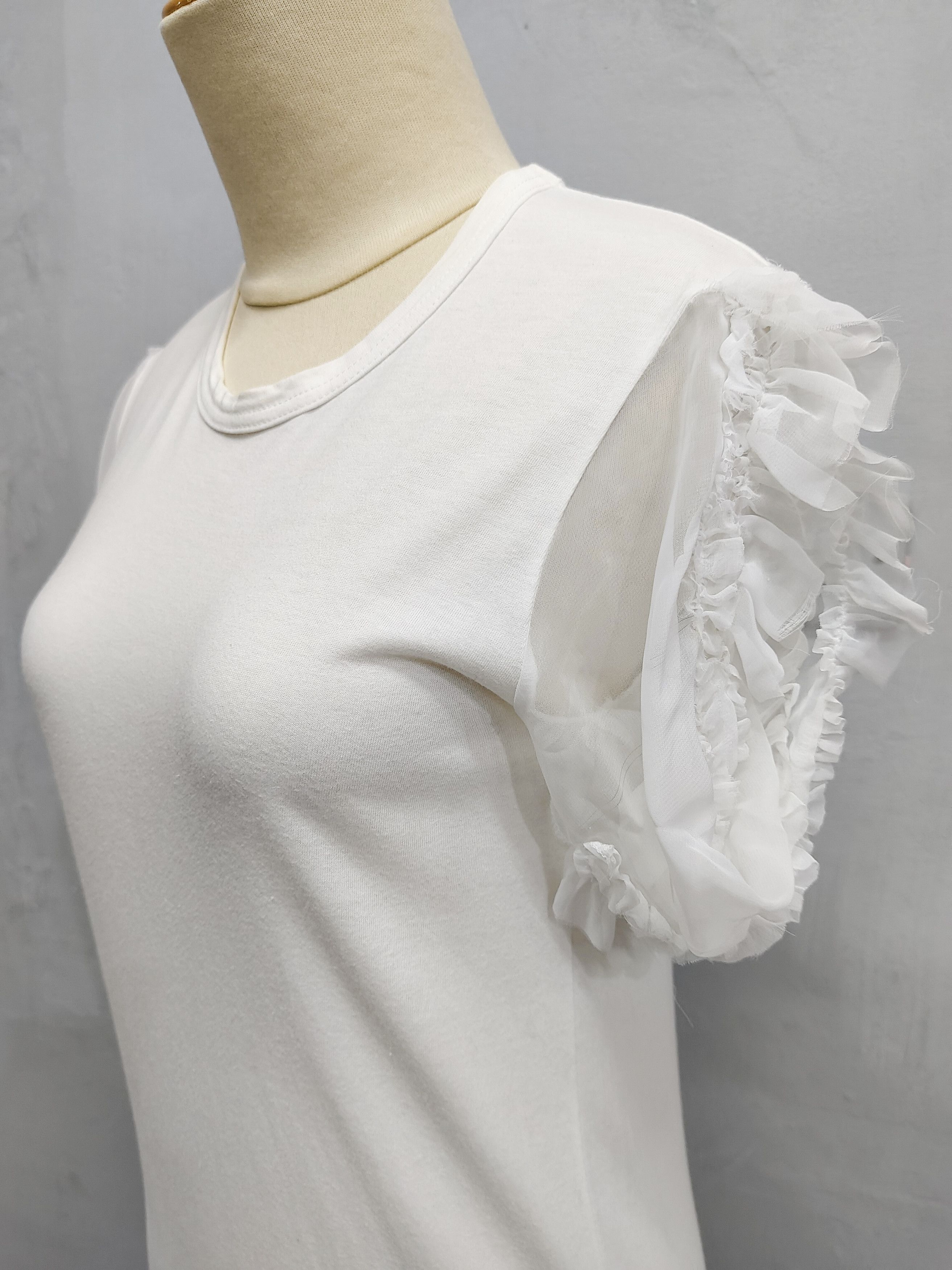 Comme des Garcons AD12 CDG- Balletcore Romantic Gothic Ruffle Sleeve Sheer Top Size S / US 4 / IT 40 - 4 Thumbnail