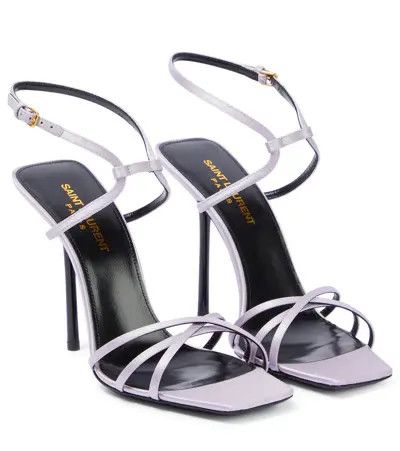 Saint Laurent Paris o1b1hav111224 Nuit Sandals in Crepe Satin in Light Purple Size US 11 / IT 41 - 2 Thumbnail