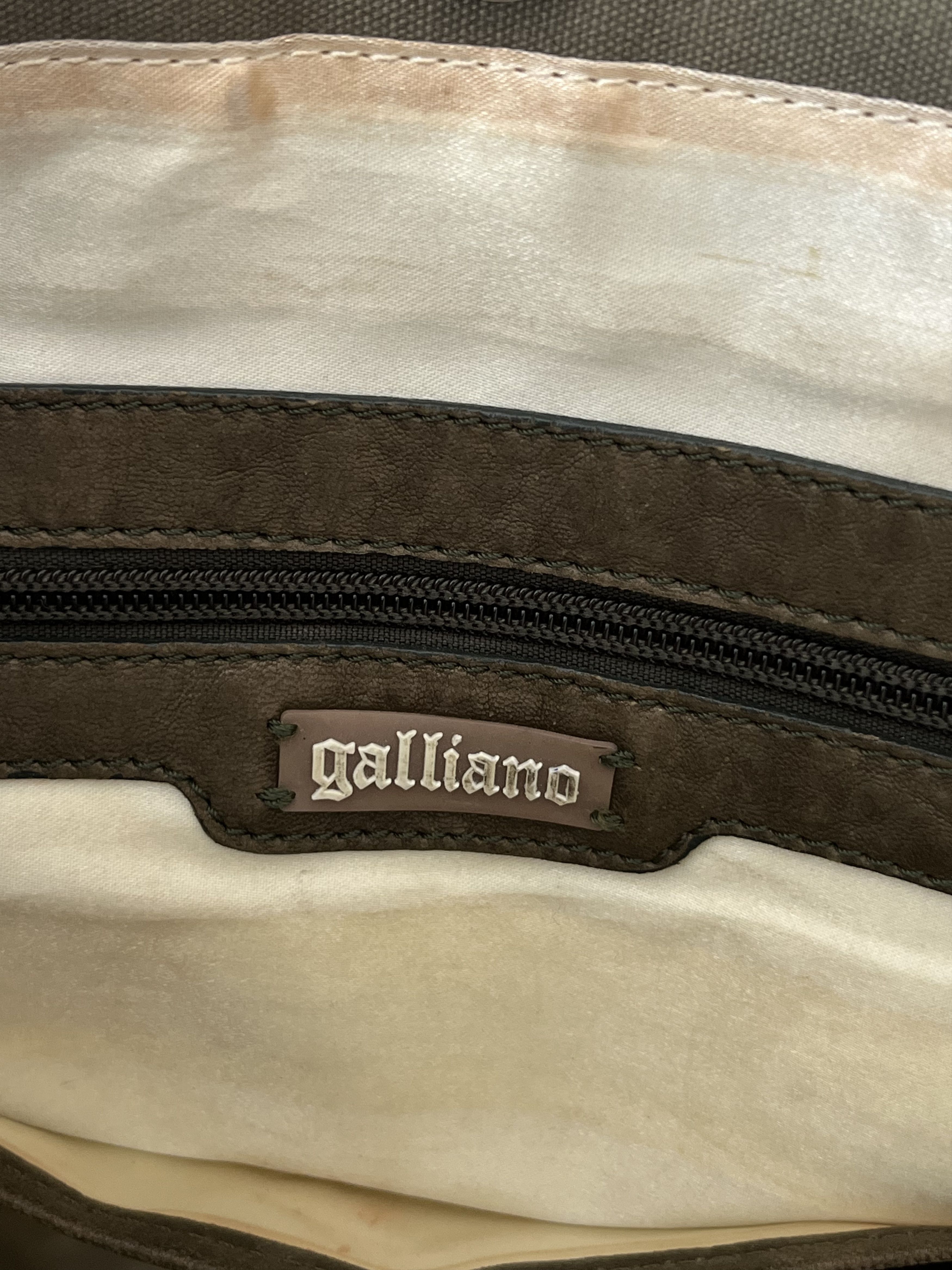 John Galliano GALLIANO Vintage Leather Handbags Big Logo Y2K Streetwear Size ONE SIZE - 10 Thumbnail