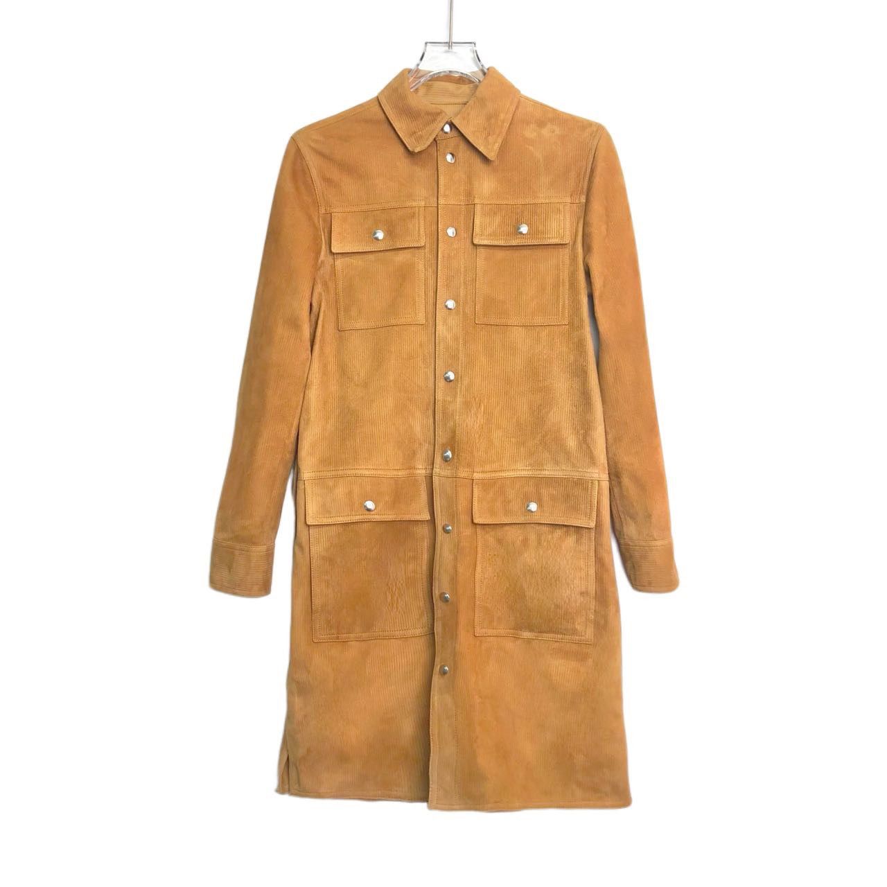 Bottega Veneta Bottega Veneta Solid Color Corduroy Long Sleeve Dress K26WX Size S / US 4 / IT 40 - 1 Thumbnail