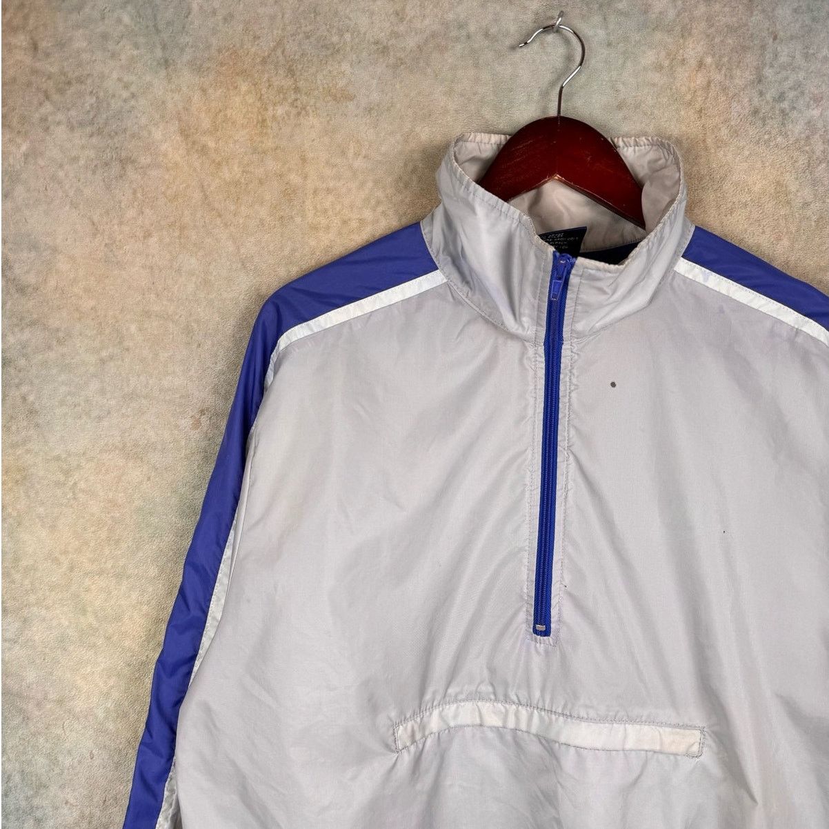 Nike × Vintage VTG 80s Nike Windbreaker Jacket Sz L Gray Blue 1/4 Zip Size US L / EU 52-54 / 3 - 8 Thumbnail