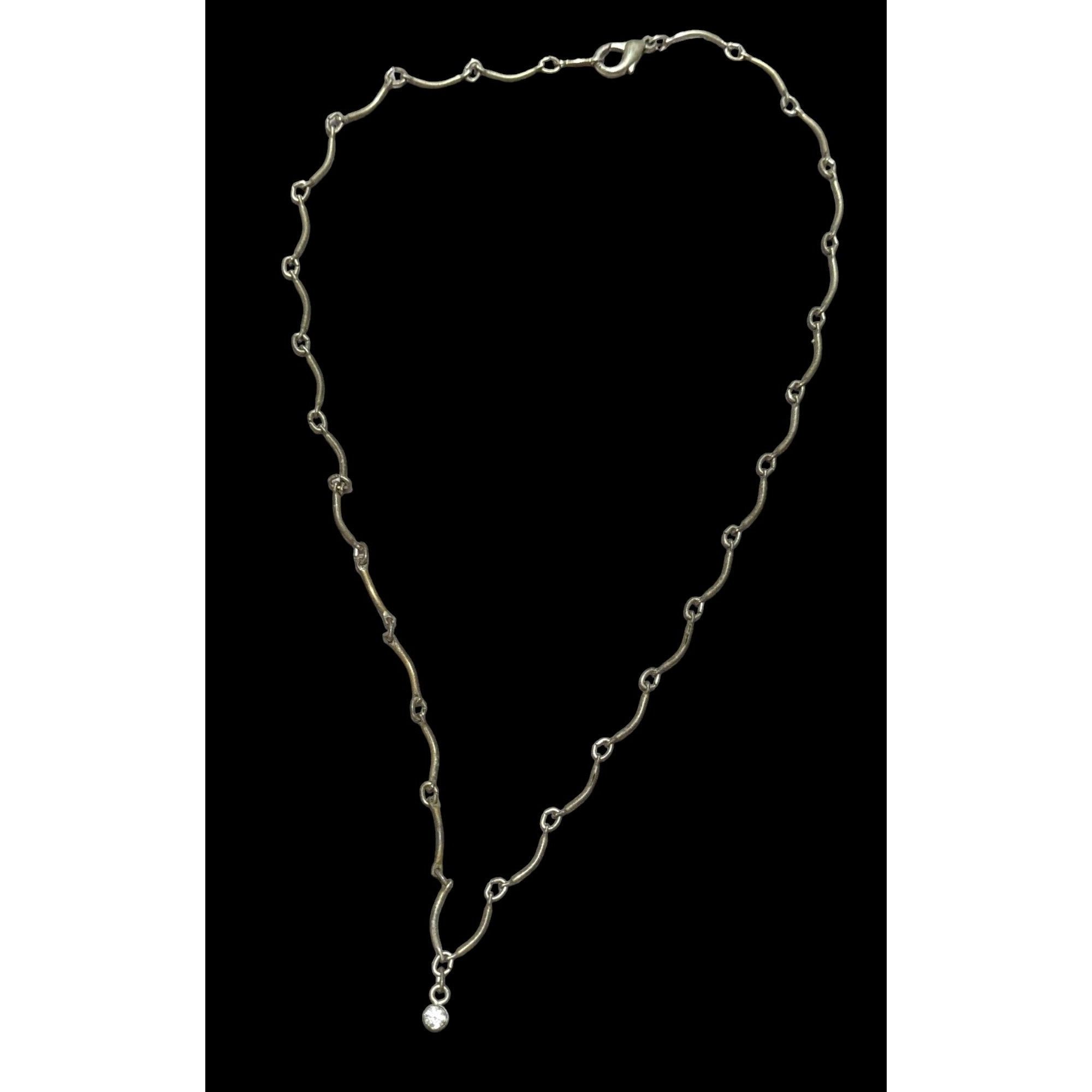 Other Minimalist Rhinestone Curved Bar Necklace Size ONE SIZE - 1 Thumbnail