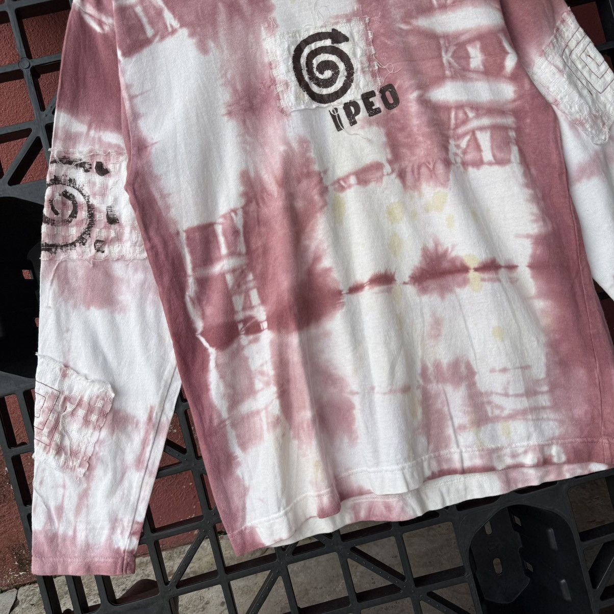 Japanese Brand Tie-Dye Stitching Boro Patches Long Sleeve Tee Size US M / EU 48-50 / 2 - 4 Thumbnail