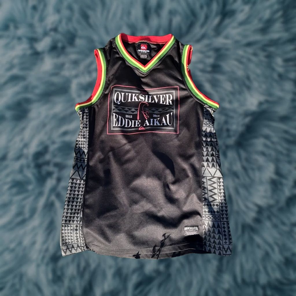 Quiksilver VTG Quiksilver x Eddie Aikau Basketball Jersey Tank Top Sleeveless Men Small Black 90s Y2K Surf Skate Pullover V-Neck Graphic Print Size US S / EU 44-46 / 1 - 1 Thumbnail