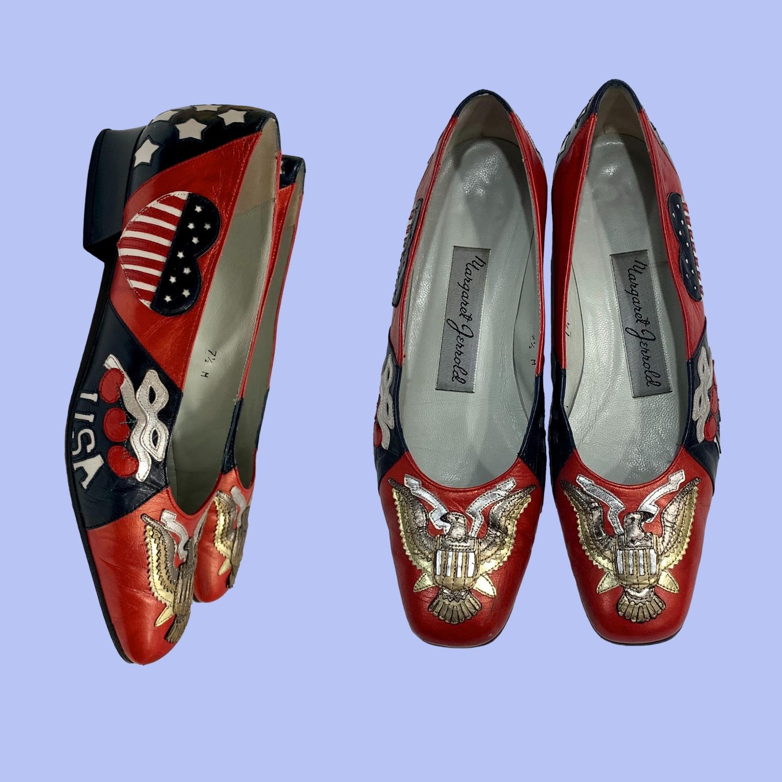 Genuine Leather × Vintage Vintage Margaret Jerrold USA Theme Shoes | 7.5 M Size US 7.5 / IT 37.5 - 1 Thumbnail