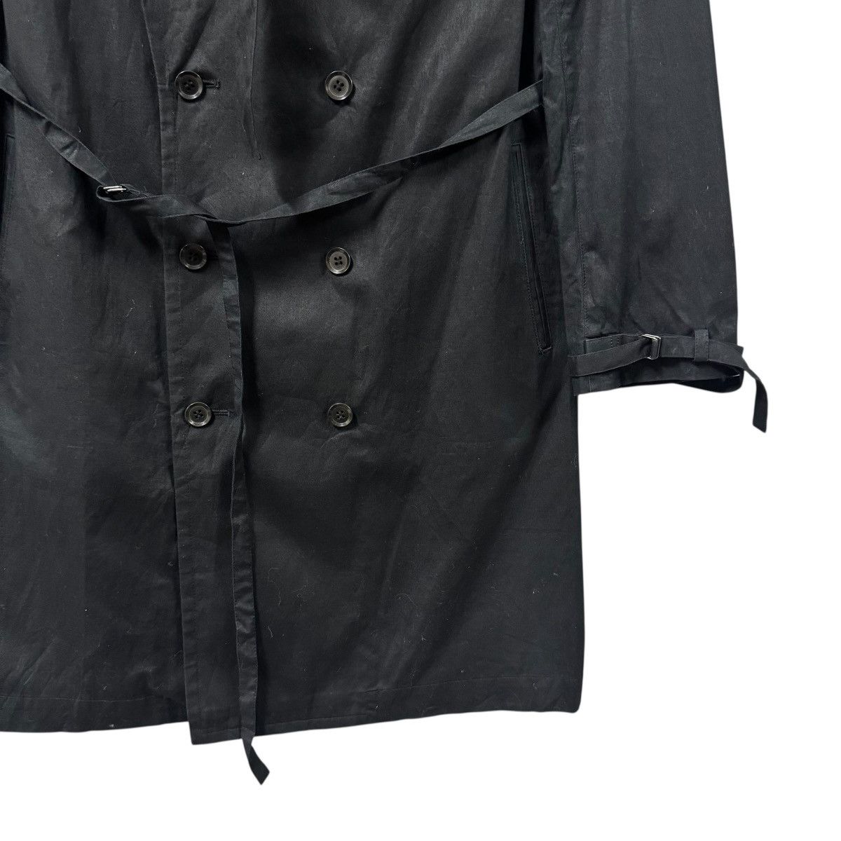 Yohji Yamamoto Vtg🔥Y’s Red Label Black Trench Coat Bondage Double Breasted Size US M / EU 48-50 / 2 - 12 Thumbnail
