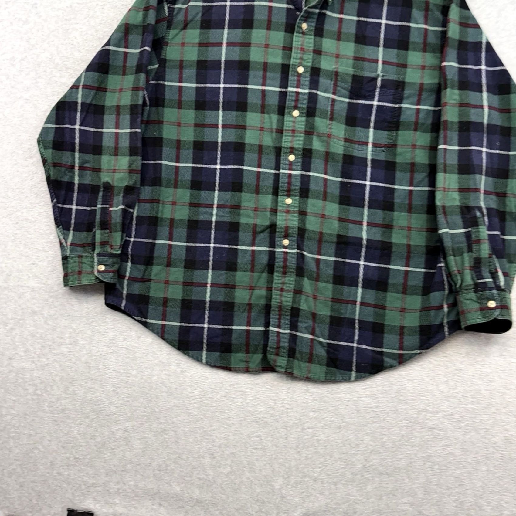 Vintage VINTAGE L.L. Bean Shirt Mens XL Green Scotch Plaid Corduroy Button-Down Cabin 90s Mens Size US XL / EU 56 / 4 - 2 Thumbnail