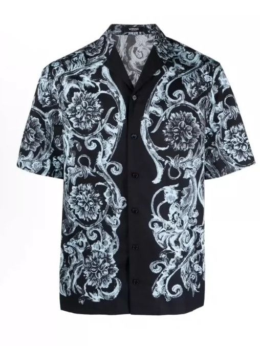 Versace Versace Patterned print lapel single-breasted short-sleeve Size US M / EU 48-50 / 2 - 1 Thumbnail