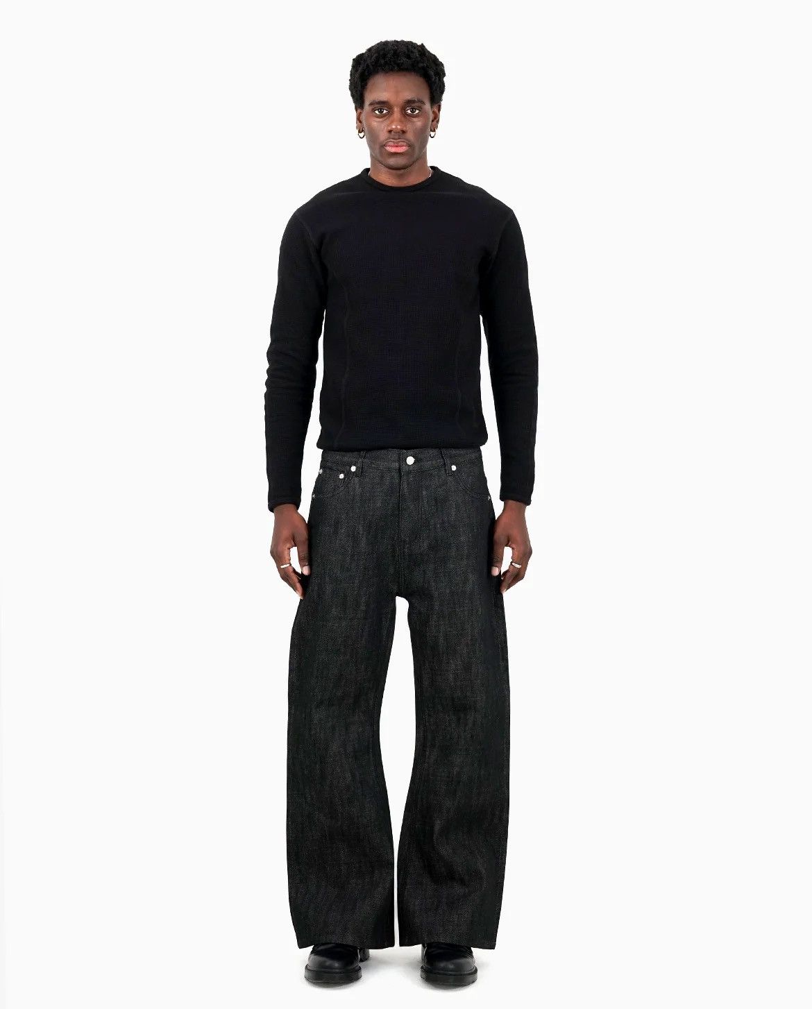 Other Menes Raw Salvaged Bootcut Denim Jeans - Black (SOLD OUT) Size US 36 / EU 52 - 6 Thumbnail