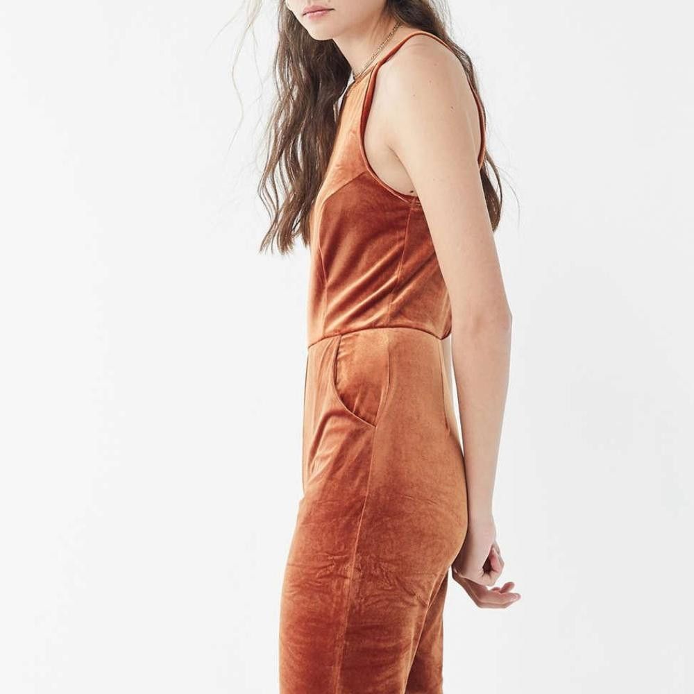 Urban Outfitters Burnt Orange Velvet Urban Outfitters Jumpsuit Size 28" / US 6 / IT 42 - 4 Thumbnail