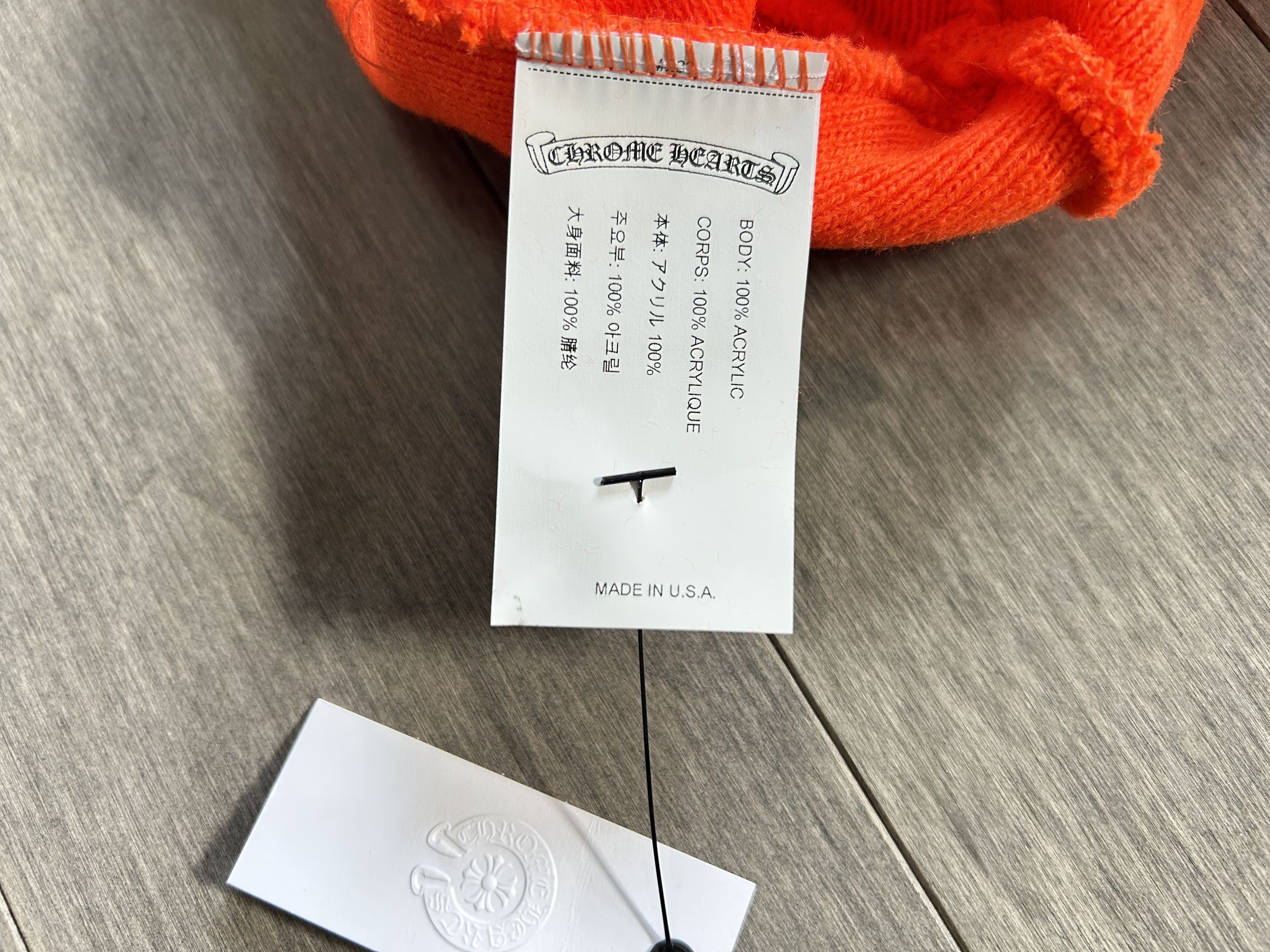 Chrome Hearts Chrome Hearts CH Logo Beanie Orange Size ONE SIZE - 3 Thumbnail
