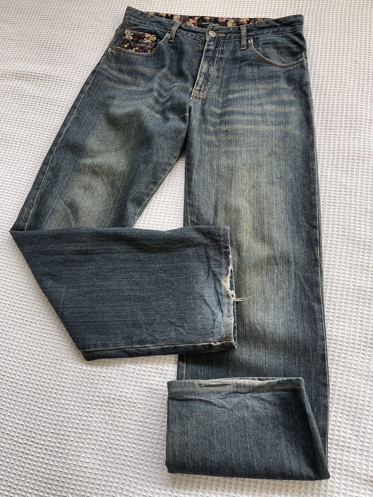 Karakuri Tamashii Rare🔥Japanese Memory Special Embroidery Sukajan Jeans Size US 34 / EU 50 - 4 Thumbnail