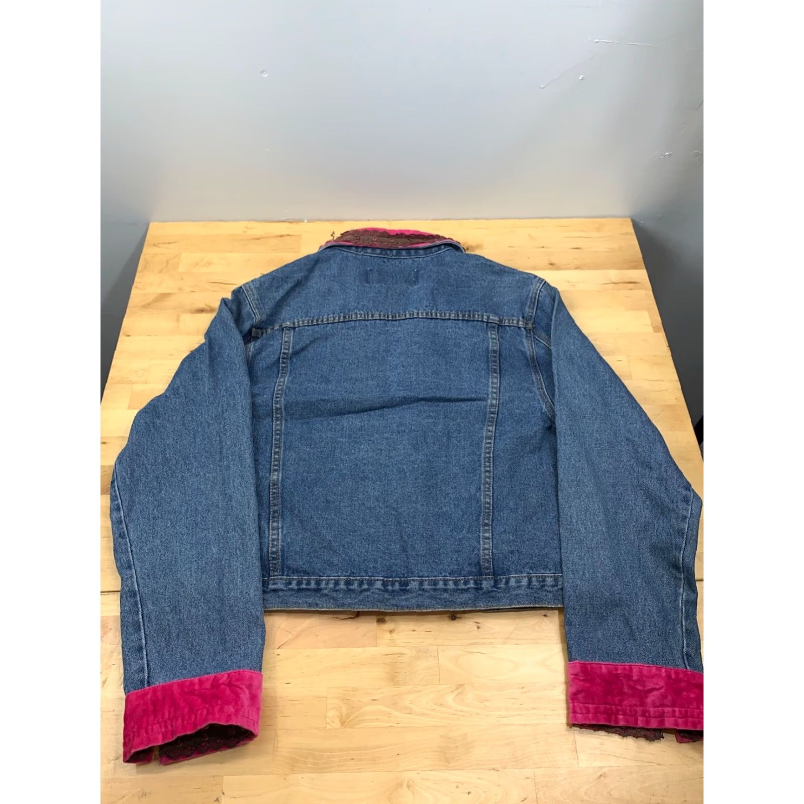 Vintage VINTAGE TASHA POLIZZI Saddle Blanket Embellished Southwestern Jean Jacket Lg #4020 Size 36" / US 14 / IT 50 - 2 Thumbnail