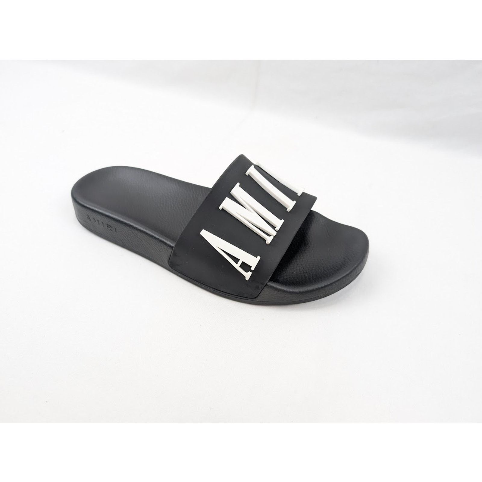 Amiri o1rshd1 Logo Pool Slide Slipper in Black/White Size US 12 / EU 45 - 2 Thumbnail