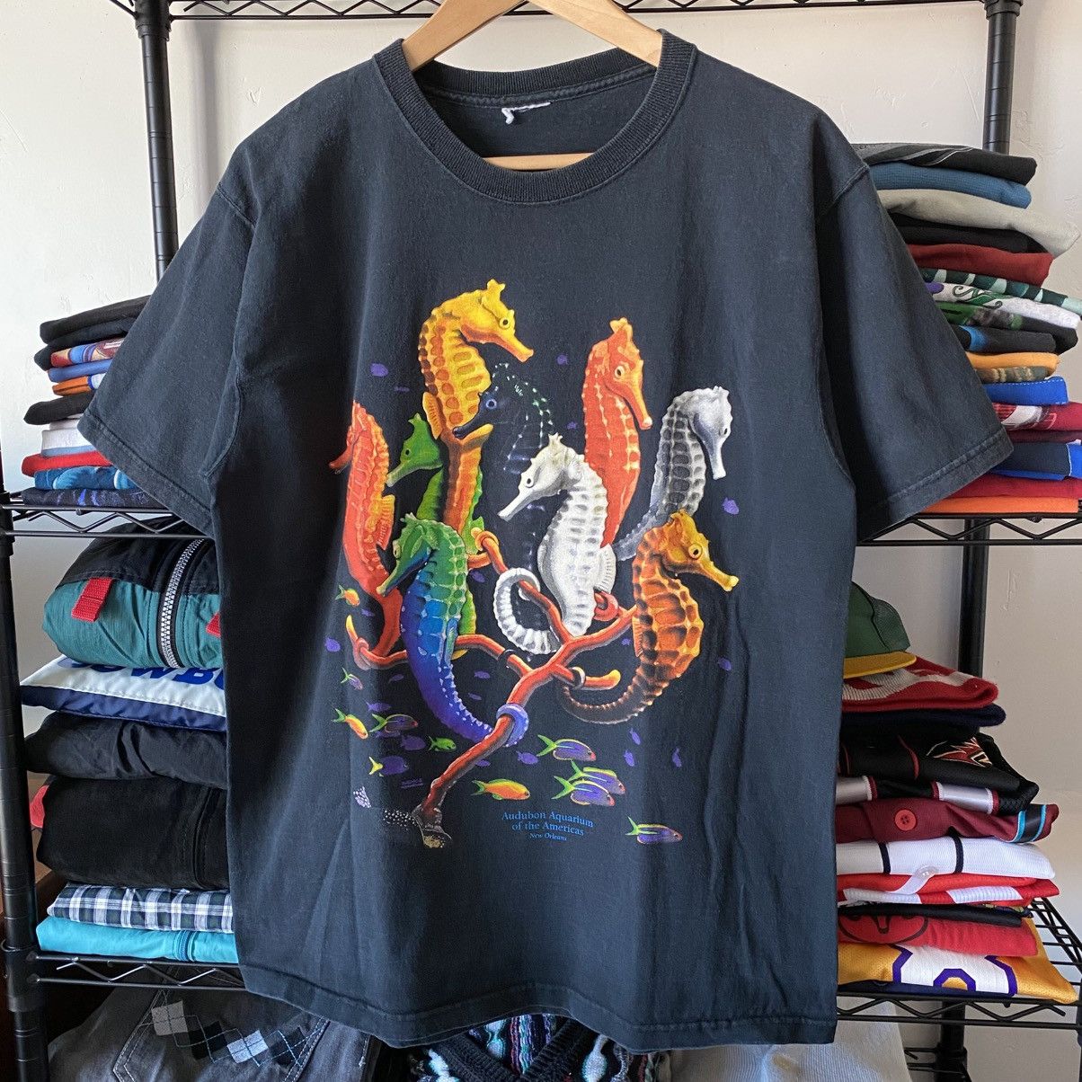 Vintage Seahorse Aquarium T-Shirt Royce Animal Print Nature