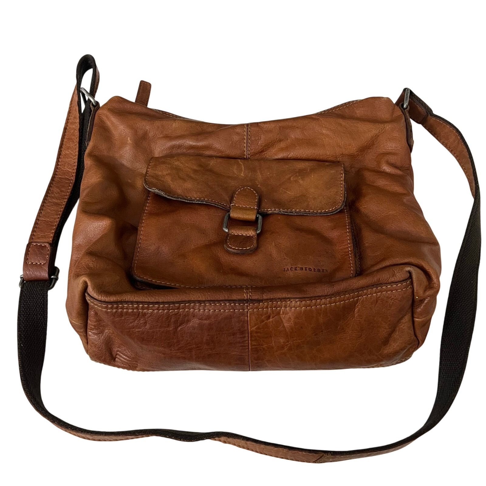 Jack Georges Jack Georges Voyager Collection Purse Brown Leather Shoulder Size ONE SIZE - 1 Thumbnail