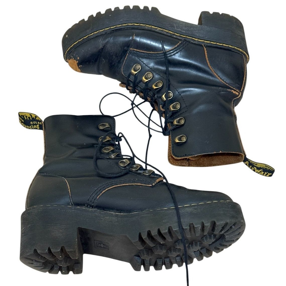 Dr. Martens Dr. Martens Boots Women 7 Black Leona Vintage Smooth Leather Size US 7 / IT 37 - 4 Thumbnail