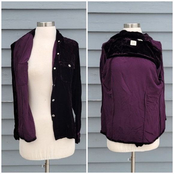Gap Vintage 90s y2k Gap Purple Crushed Velvet Silk Blend Whimsyg Size M / US 6-8 / IT 42-44 - 4 Thumbnail