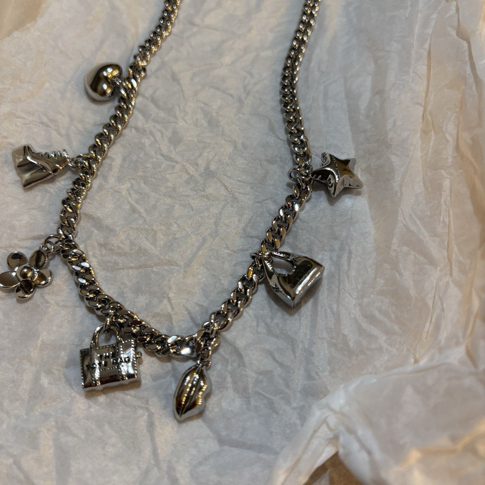 Marc Jacobs Marc Jacobs Mini Icon charm necklace NWT Silver Brass $175 Size ONE SIZE - 7 Thumbnail